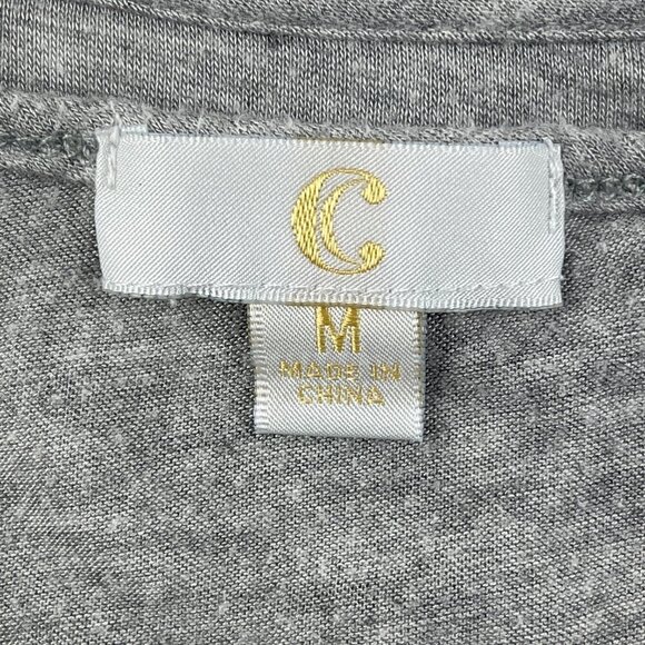 Charming Charlie Blouse Womens Medium Gray Pink Ombre Open Shoulder Knot Front - Picture 2 of 9